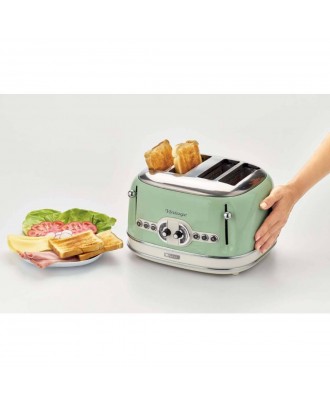 Toaster pentru 4 felii de paine, verde, Vintage - ARIETE